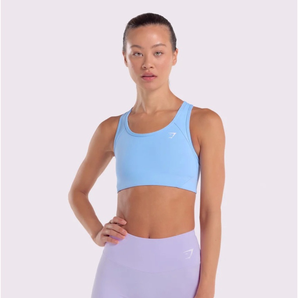 Gymshark Essential Racer Back Sports Bra in Baby Blue